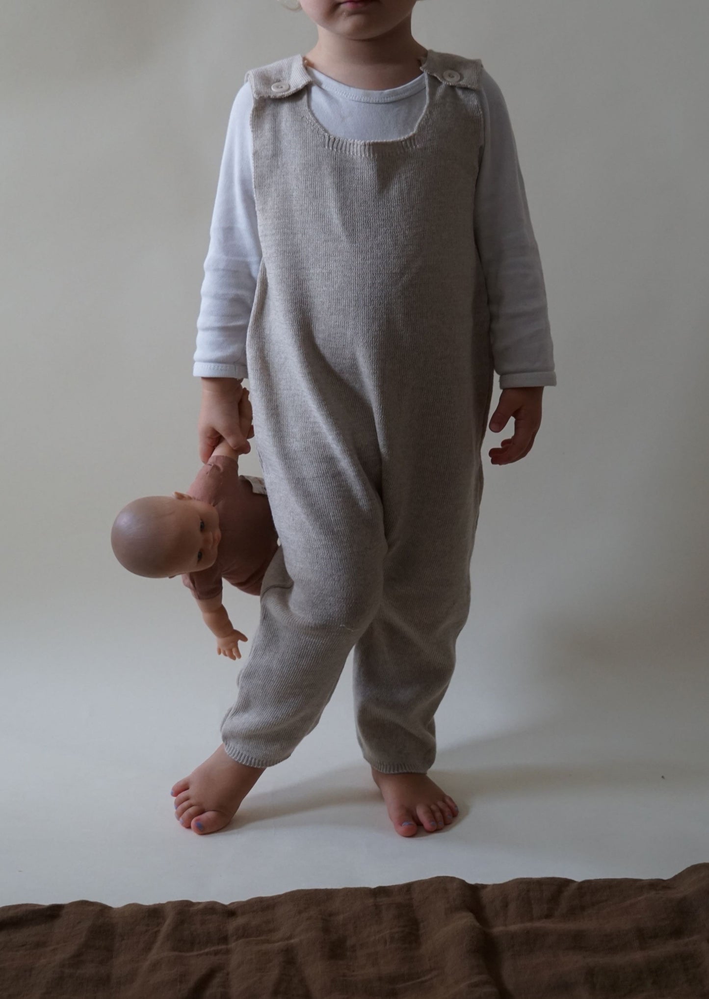 Merinowolle Dungaree- Cashew